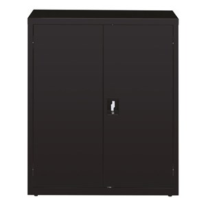 Pemberly Row 3 Shelf Welded Metal Locking Storage Cabinet in Black
