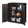 Pemberly Row 3 Shelf Welded Metal Locking Storage Cabinet in Black