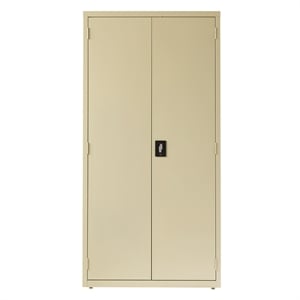 Pemberly Row Metal Storage Cabinet with 4 Shelves 18Dx36Wx72H in Putty/Beige