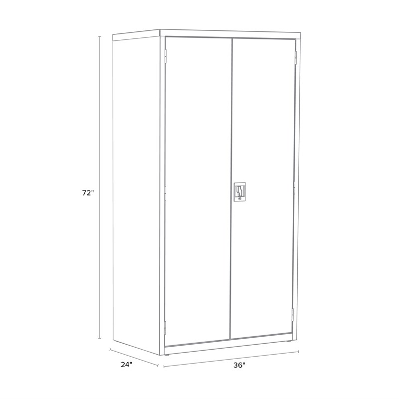 Pemberly Row Welded Metal Storage Cabinet 4 Shelves in Putty/Beige