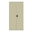 Pemberly Row Welded Metal Storage Cabinet 4 Shelves in Putty/Beige