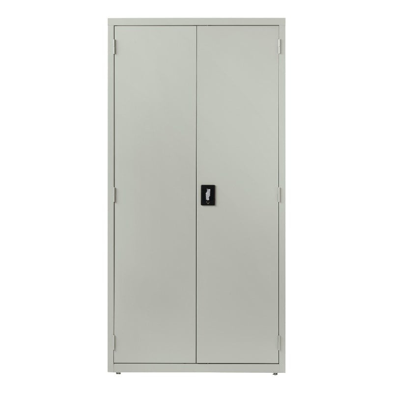 Pemberly Row Welded Metal Storage Cabinet 4 Shelves in Light Gray