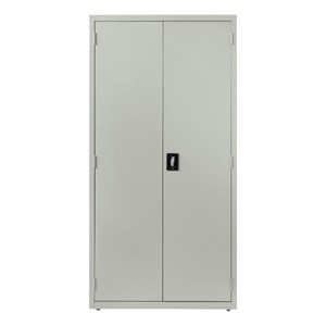 Pemberly Row Welded Metal Storage Cabinet 4 Shelves in Light Gray