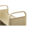 Pemberly Row Double-Sided Mobile Metal Book Cart in Putty/Beige