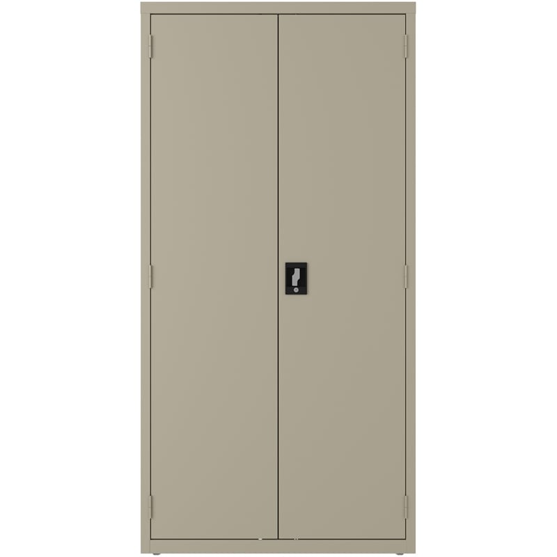 Pemberly Row Metal Wardrobe Cabinet 18in D x 36in W x 72in H in Putty/Beige