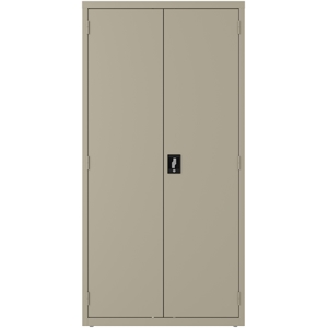 Pemberly Row Metal Wardrobe Cabinet 18in D x 36in W x 72in H in Putty/Beige