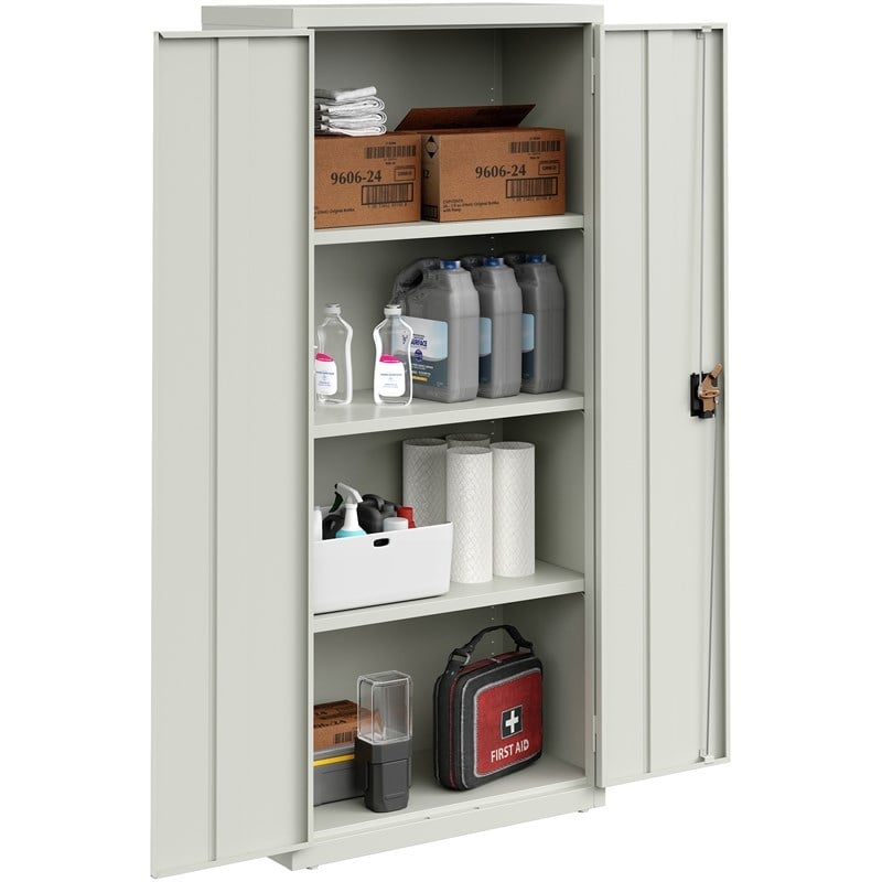 Pemberly Row Welded Metal Storage Cabinet 4 Shelves 15