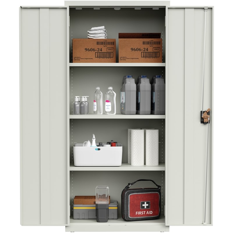 Pemberly Row Welded Metal Storage Cabinet 4 Shelves 15