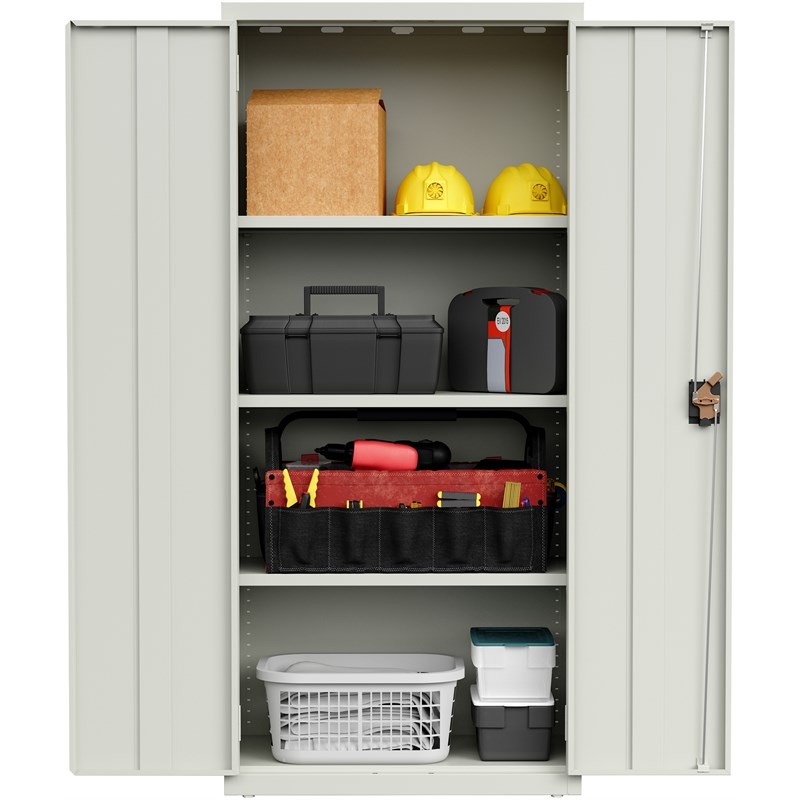 Pemberly Row Welded Metal Storage Cabinet 4 Shelves 15