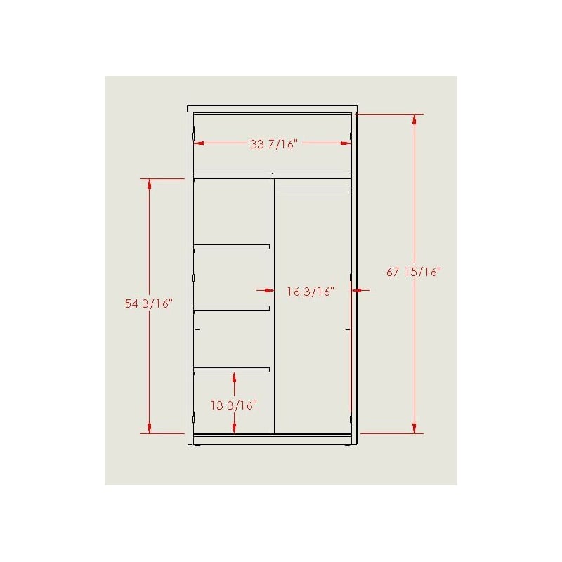 Pemberly Row Wardrobe Metal Storage Cabinet 18