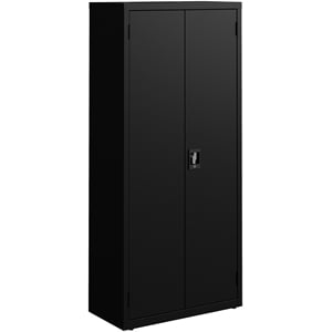 Pemberly Row Welded Metal Storage Cabinet 4 Shelves 15&quotDx30&quotWx66&quotH in Black