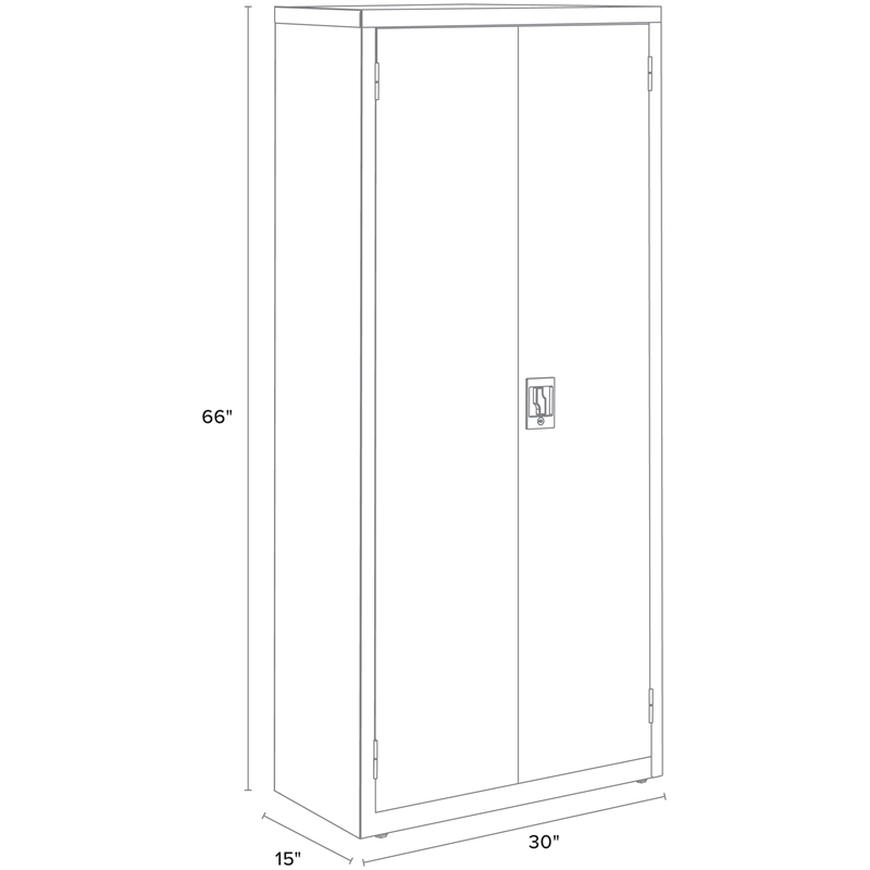 Pemberly Row Welded Metal Storage Cabinet 4 Shelves 15