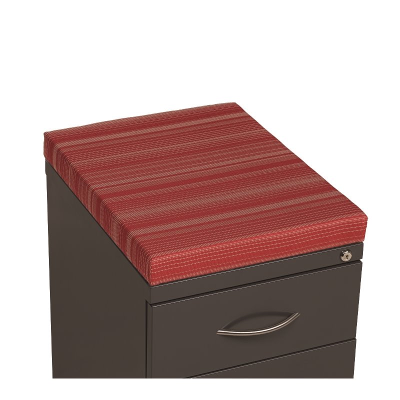 Pemberly Row Fabric Seat Cushion for 20-in Deep Pedestal in Heat Wave/Red