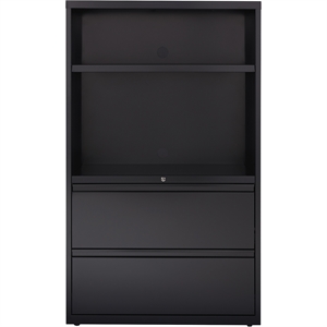 Pemberly Row 36-in Wide 2 Drawer Lateral Combo File Cabinet in Black