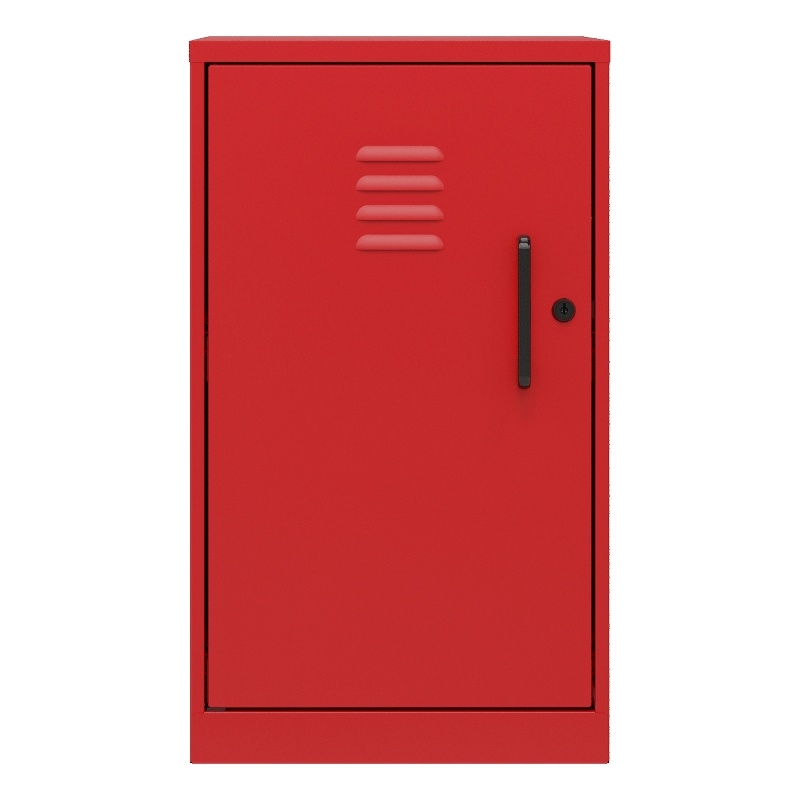 Pemberly Row 2 Shelf Mini No Assembly Metal Storage Locker Cabinet in Lava Red