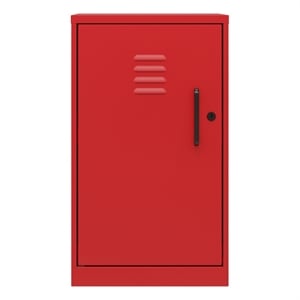 Pemberly Row 2 Shelf Mini No Assembly Metal Storage Locker Cabinet in Lava Red