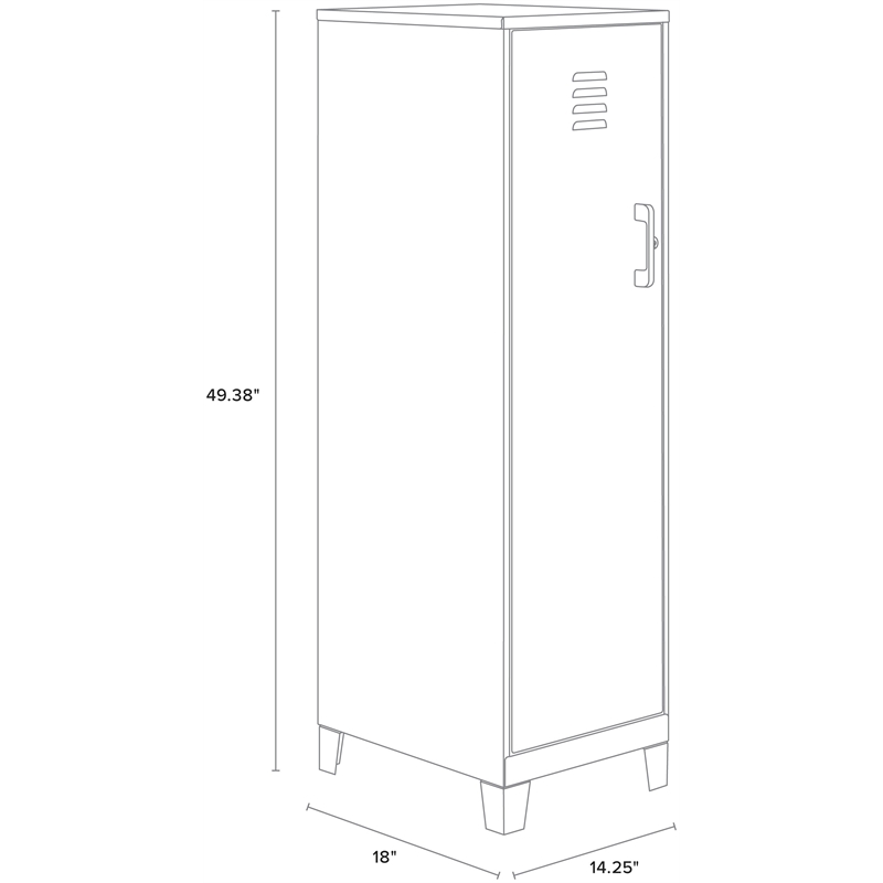 Pemberly Row 4 Shelf No Assembly Metal Storage Locker Cabinet in Arctic Silver