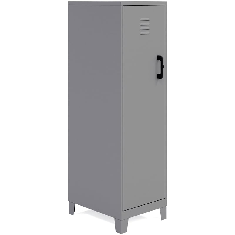 Pemberly Row 4 Shelf No Assembly Metal Storage Locker Cabinet in Arctic Silver
