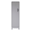 Pemberly Row 4 Shelf No Assembly Metal Storage Locker Cabinet in Arctic Silver
