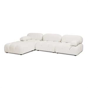 Pemberly Row 109.5&quot Modular 4-Piece Sectional Sofa in Ivory White Boucle