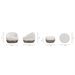Pemberly Row 2Pc Upholstered Woven Patio Armchair Set with Ottoman - Wheat Beige
