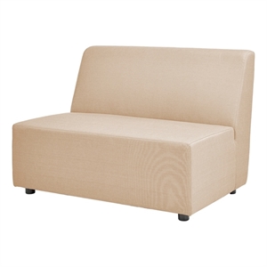 Pemberly Row 45.5&quot Modular Upholstered Patio Deep Seating Loveseat in Beige