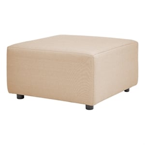 Pemberly Row 30.5&quot Modular Upholstered Patio Ottoman in Almond Beige