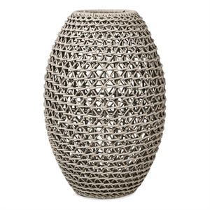 Pemberly Row 35.5&quot Indoor/Outdoor Globe Lantern LED Rechargeable Light in Beige