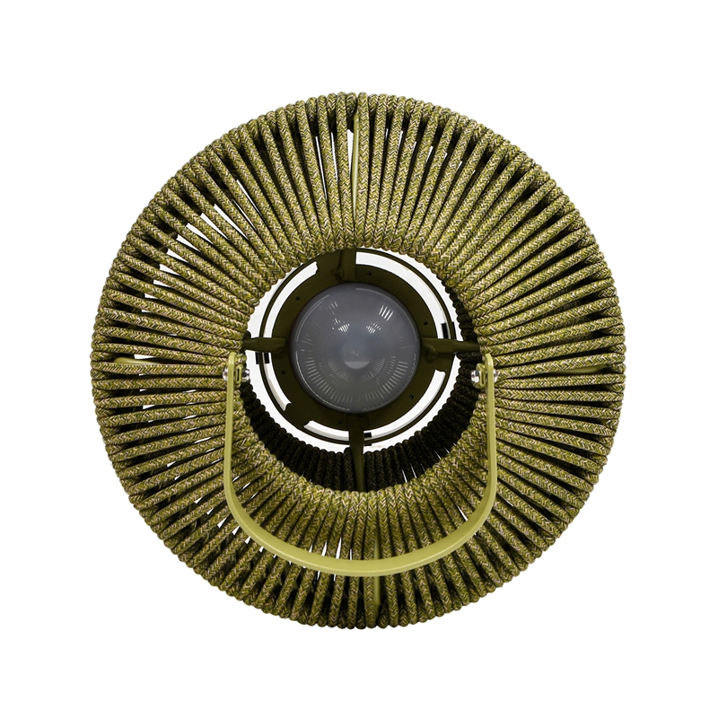 Pemberly Row Indoor/Outdoor Patio Green Lantern Set USB Rechargeable LED Light