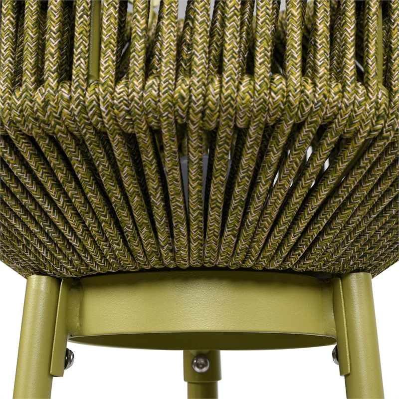 Pemberly Row Indoor/Outdoor Patio Green Lantern Set USB Rechargeable LED Light