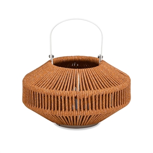 Pemberly Row 14&quot Indoor/Outdoor Patio Lantern in Heathered Orange