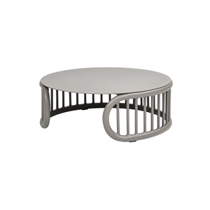 Pemberly Row 34.5&quot Indoor/Outdoor Round Patio Coffee Table in Greige Taupe