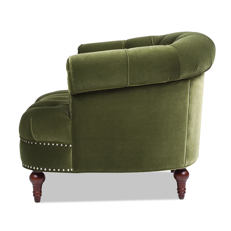 Pemberly Row Contemporary Tufted Upholstered Accent Chair in Olive Green