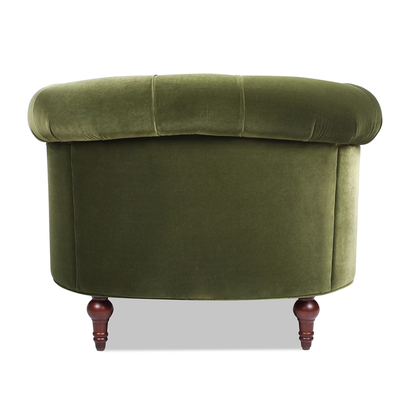 Pemberly Row Contemporary Tufted Upholstered Accent Chair in Olive Green