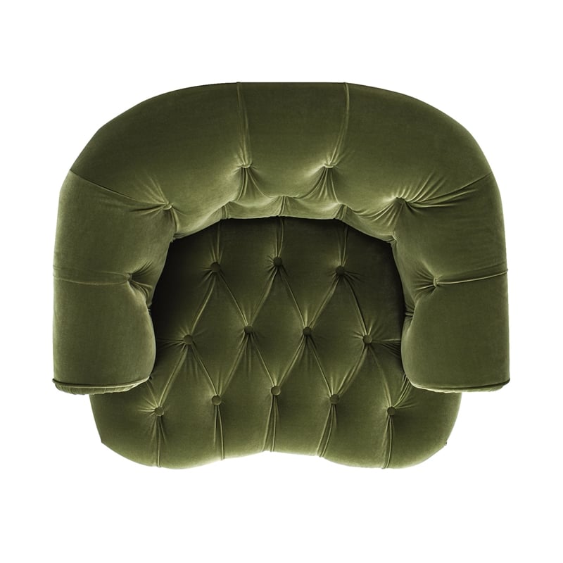 Pemberly Row Contemporary Tufted Upholstered Accent Chair in Olive Green