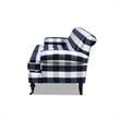 Pemberly Row Contemporary 3-Cushion Tight Back Sofa in Blue Lattice
