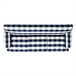 Pemberly Row Contemporary 3-Cushion Tight Back Sofa in Blue Lattice