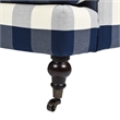 Pemberly Row Contemporary 3-Cushion Tight Back Sofa in Blue Lattice