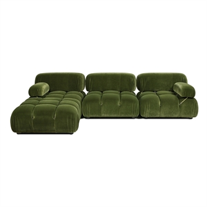 Pemberly Row 109.5&quot Bubble Modular 4-Piece Reversible Sectional in Olive Green