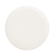 Pemberly Row Round Burl Wood Upholstered Ottoman in Ivory White Boucle