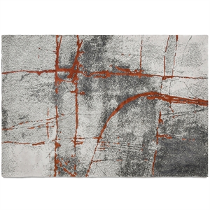 Pemberly Row 5' x 6.5' Abstract Stone Area Rug in Gray and Orange