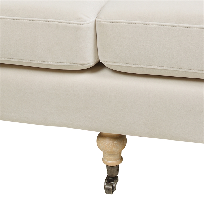 Pemberly Row Contemporary 2-Cushion Tightback Sofa in French Beige