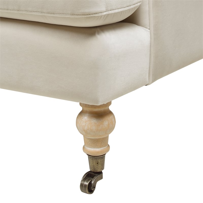 Pemberly Row Contemporary 2-Cushion Tightback Sofa in French Beige