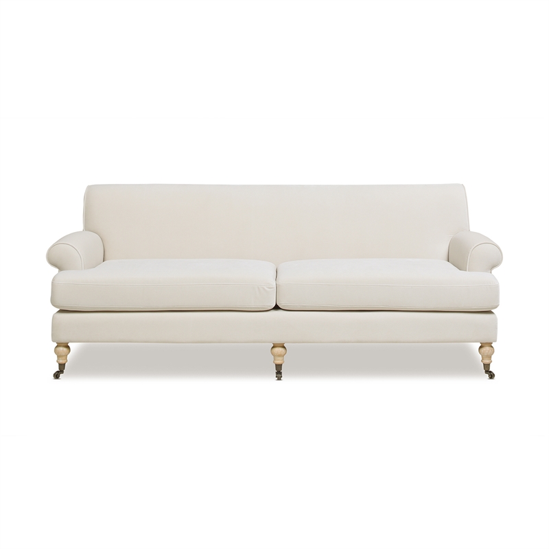 Pemberly Row Contemporary 2-Cushion Tightback Sofa in French Beige