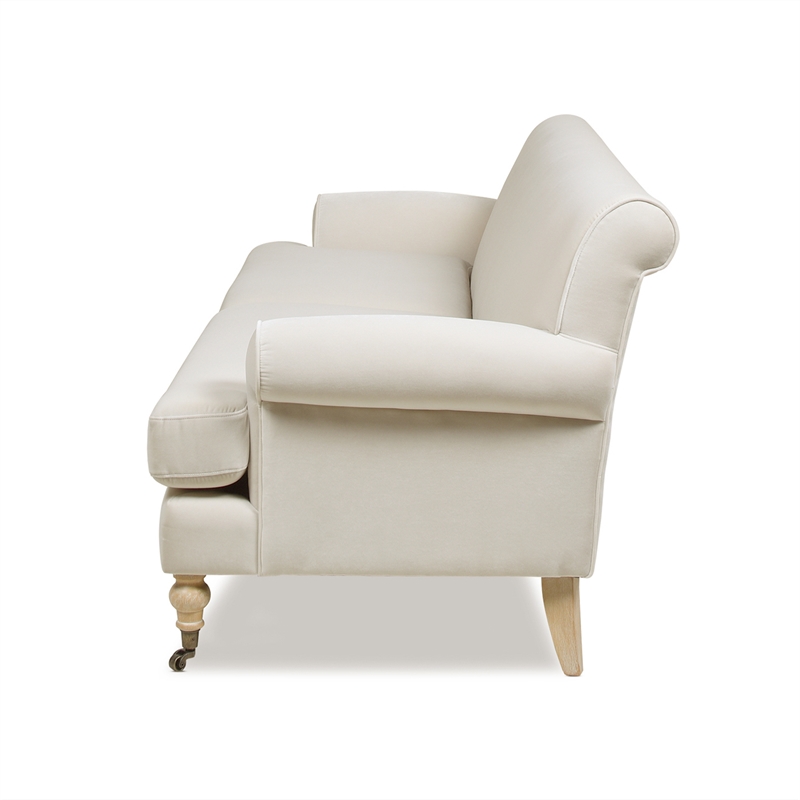 Pemberly Row Contemporary 2-Cushion Tightback Sofa in French Beige