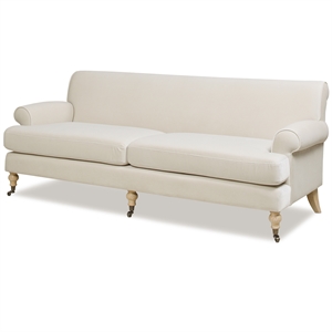Pemberly Row Contemporary 2-Cushion Tightback Sofa in French Beige