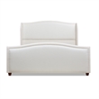 Pemberly Row King Upholstered Wingback Panel Bed Frame in Antique White