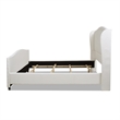 Pemberly Row King Upholstered Wingback Panel Bed Frame in Antique White