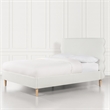 Pemberly Row Queen Wavy Headboard Platform Bed in Antique White