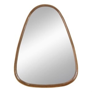 Pemberly Row 37.5&quot Natural Pine Wood Oblong Oval Wall Mirror
